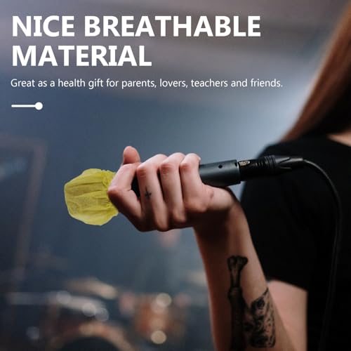 Disposable Non Woven Microphone Protective Cover 200 Pack Yellow - color: Yellow