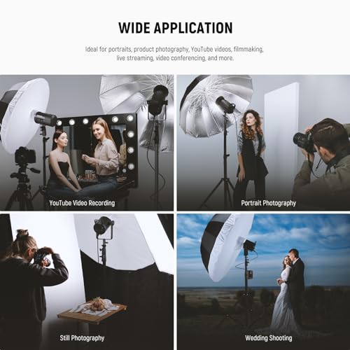NEEWER 65"/165cm Parabolic Reflective Umbrella Photography with Silver Inner, Soft Lighting with Diffuser Cover, Bag, Quick Fold for Camera Photo Studio Video Light Shooting Monolight Flash, NS3U - color: Silver, size: 65"