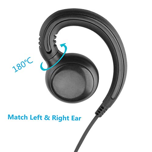 Translucent Acoustic Tube Earpiece PTT/Mic Compatible with Motorola SL300 SL3500e TLK100 SL7550 SL7550e SL7580 Walkie Talkie (Compatible with SL300-C Style)