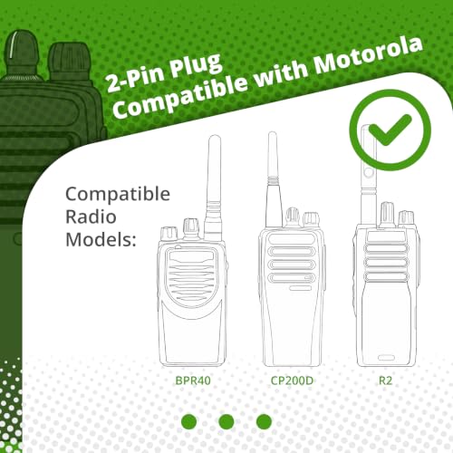 Arrowmax AEH3000-M1 Swivel Style Braided Cable Earpiece Style PTT Compatible with Motorola CP200D CP100D R2 DEP450 BPR40D CP200 CP185 BPR40 Yaesu FT-65 FT-25 FT-4X/V XiR P3688 (10 Pieces) - size: 10 Pieces