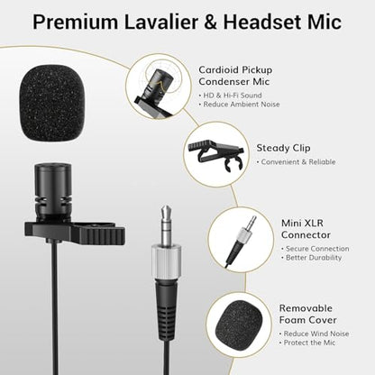 TONOR Wireless Microphones System with UHF Headset/Lavalier Lapel Mics, Bodypack Transmitter, Receiver, 4 * 10 Channels, 60 m/200ft Range for Church Conference Performance Singing Karaoke PA Speaker - style: 4 Bodypack Mics