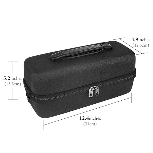 Geekria Shield Speaker Case Compatible with JBL Charge 6, Replacement Hard Shell Portable Protective Carrying Bag with Cable Storage, Keychain Hook, Travel Shoulder Strap (Dark Grey)