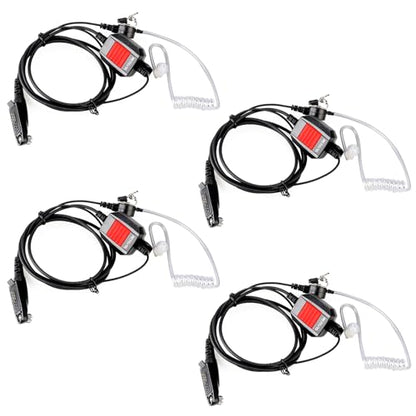 Retevis RT48 Walkie Talkie Earpiece with Mic,IP66 Waterproof | Compatible with RT29G/RT29S/RT47/RT47V, Ailunce HD1/HD2/HA1G, Motorola EX500 Walkie-talkies, 2 Way Radio Earpiec(4 Pack)