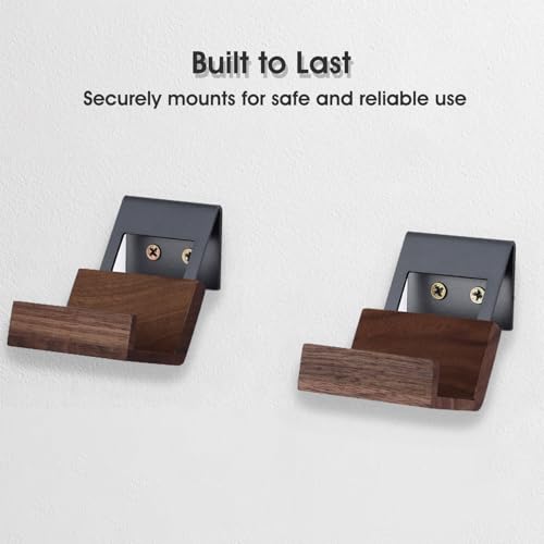 NIRVASH Walnut Controller Wall Mount, Wood Game Controller Holder Stand & Headphone Hanger, Controller & Headset Stand for Xbox, PS5, Remote, Gamer Gifts for Men (2 Pack Grey) - color: Grey (2 Pack)