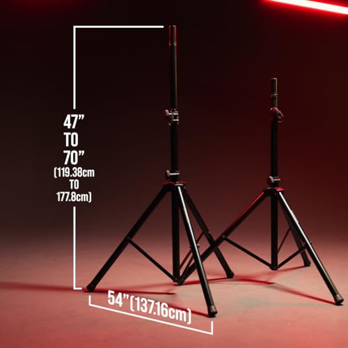 Gator Frameworks Rok-It Series Lightweight Aluminum Tripod Speaker Stand with Dual-Diameter 35mm to 38mm Pole, Supports up to 120 lbs (RI-SPKRSTD-100-AL) - style: Deluxe Set of (2) Stands