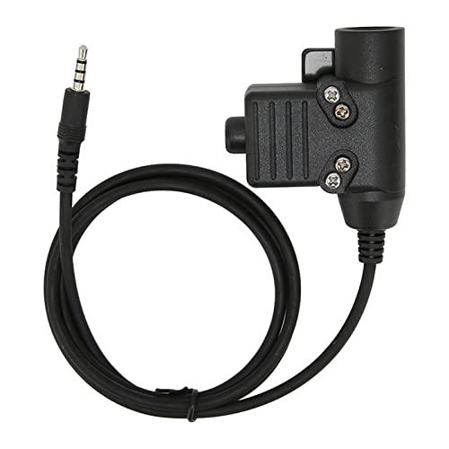 ASHATA U94 PTT Adapter Headset Cable Plug PTT Walkie Talkie Connector with 3.5mm Mobile Phone Audio Jack for Mobile Phone, U94 PTT Headset System Adapter