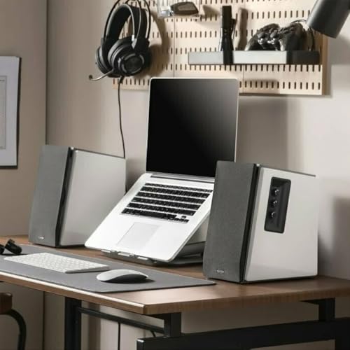 Edifier R1700BT Bluetooth Bookshelf Speaker - Active Near-Field Studio Monitors - Powered Speakers 2.0 Setup Wooden Enclosure - 66w RMS White - color: white