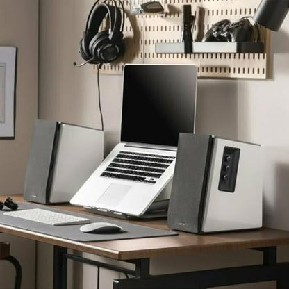 Edifier R1700BT Bluetooth Bookshelf Speaker - Active Near-Field Studio Monitors - Powered Speakers 2.0 Setup Wooden Enclosure - 66w RMS White - color: white