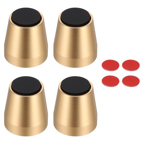 MECCANIXITY 4Pcs Speaker Isolation Pad Feet, 20x20mm Shockproof Aluminum Alloy Vibration Isolation Speaker Shock Base Pad Cone Base with Double-Sided Adhesive for Audio Equipment, Gold - color: Gold, size: 20x20mm