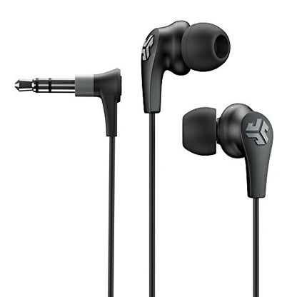 JLab Audio JBuds2 Premium in-Ear Earbuds with Guaranteed Fit | Wired Earbuds | Titanium 10mm Drivers Noise Reducing | Nickle-Plated 3.5mm Audio Jack | Black - color: Black, style: Earbuds