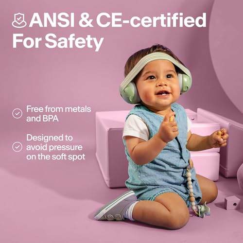 Alpine Muffy Baby Ear Muffs Noise Protection | Toddler Ear Protection | For babies up to 4 years | 24dB Sound Reduction | Baby Hearing Protection | Noise Reduction | Baby Essentials New Mom Gifts - color: Pink