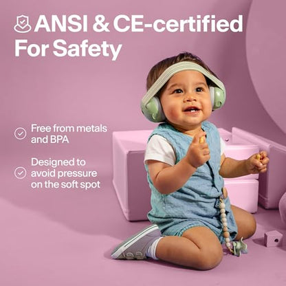 Alpine Muffy Baby Ear Muffs Noise Protection | Toddler Ear Protection | For babies up to 4 years | 24dB Sound Reduction | Baby Hearing Protection | Noise Reduction | Baby Essentials New Mom Gifts - color: Pink