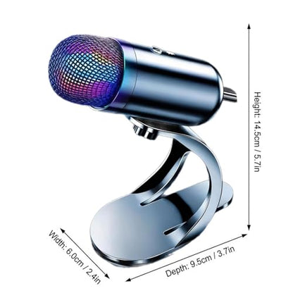 USB Condenser Microphone, Podcast Microphone, Plug and Play,Compact Gaming Streaming Dynamic Mic for Laptop Gaming PC, with RBG Lights - color: with RBG Lights
