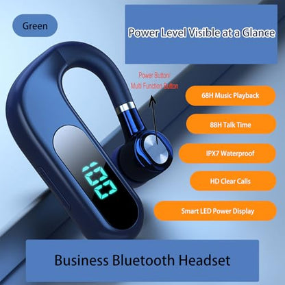 Single Ear Bluetooth Headphone V5.2 Single Noise Cancelling Wireless Earphones, Hands-Free Headset for Truck Drivers/Home/Office Work Left and Right Ear Compatible Painless Wear-V13(Blue). - color: Single Ear Headphone V13 Blue