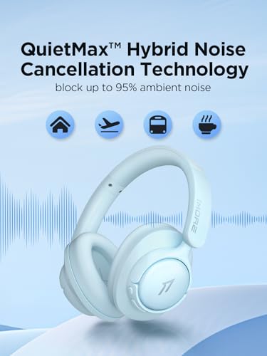 1MORE Wireless Bluetooth Noise-canceling Headphones - HQ31 SonoFlow SE Over-Ear Headphones with Hi-Res Audio, 90H Playtime, Clear Calls, Preset EQ Via App, Comfort for Home Office Travel(Blue) - color: Blue
