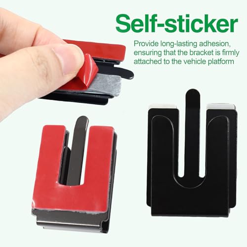 2PCS Black Radio Microphone Hanger, 42 x 30 x 8mm, Style 3 | Adhesive Back, CB Microphone Holder, Metal Car Mic Hanger, For Cars Homes Offices - size: 42 x 30 x 8mm ,Style 3