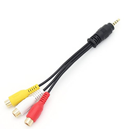 QiCheng&LYS 3.5mm to RCA Audio Extension Cable,Gold Plated 3.5mm Male to 3RCA Female Stereo Audio Cable for Smartphones,MP3, Tablets,Speakers,Home Theater - 3.5 to 3RCA 25cm - size: 3.5mm to 3RCA 0.25m