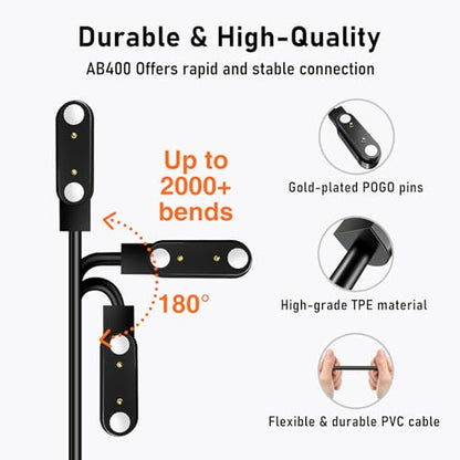 2-Pack AB400 Smart Watch Chargers, Universal for 4.0mm Pin-Pitch Devices. - size: 4.0mm