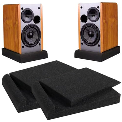 Studio Monitor Isolation Pads, 2Pcs 4 Inch Speaker Acoustic Foam High-Density Adjustable Angled Sound Isolation Pads.