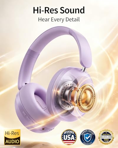 Wentronic Y05 Wireless Bluetooth Headphone, Noise Cancelling, Purple | Wireless Over-Ear Headphones, Hi-Res Audio, 48H Playtime, Built-in Mic, Comfort & Connectivity, Works with iOS, Android & PC - color: Purple