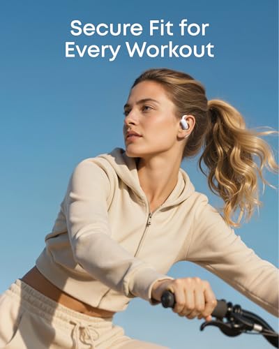 Soundcore AeroFit 2 by Anker Open Ear Earbuds, Open Ear Headphones, Earbuds | Real-Time Translation, 4 Adjustable Positions, 42H Playtime, Rich Bass, Hi-Res, IP55, AI Clear Calls, Wireless Charging - color: White, style: Standard