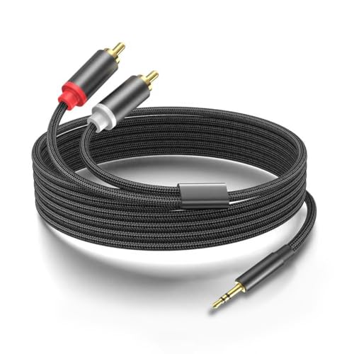 (33 FT / 1 Pack) 3.5mm to RCA Cable,3.5mm Male to 2RCA Male Audio Stereo Cable for Smartphones, MP3, Tablets, Speakers, HDTV - size: 33 FT