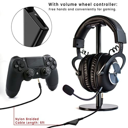 G Pro X Cable, Gaming Headset Cord for Logitech G Pro, G433, G233 Headsets | Detachable 3.5mm (1/8") Nylon Braided Aux Wire with Volume Controller, 6ft - style: Only Vol Controller