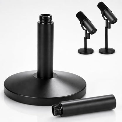 Desktop Microphone Stand for Shure SM7B/SM7DB | Adjustable Height with 2 Extension Rods, All-Metal Heavy-Duty, Easy Setup & Portable Space-Saving Mic Stand