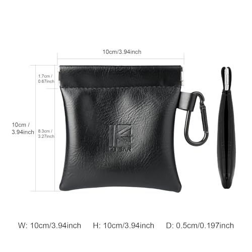 1PCS KBEAR BP01 Plus in Ear Monitor Case for IEMS, Mini Portable PU Leather Headphones Case with Spring-Loaded Closure for KZ ZS10 PRO, ZAR, ZAS, Earbuds, IEMs Cable, Eartips (Black, Medium - 1PCS) - size: MEDIUM - 1PCS