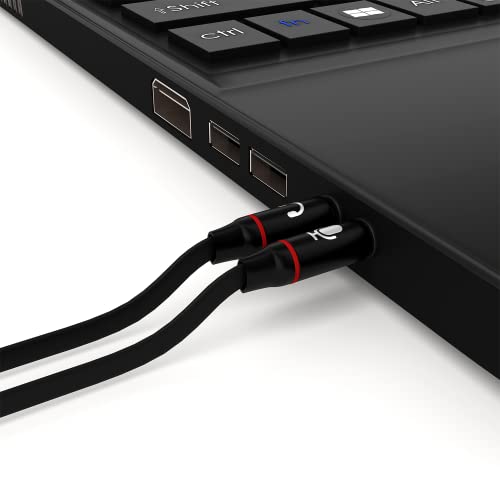 D & K Exclusives Headphone Splitter For Computer 3.5mm Female to 2 Dual 3.5mm Male Headphone Mic Audio Y Splitter Cable Smartphone Headset to PC Adapter