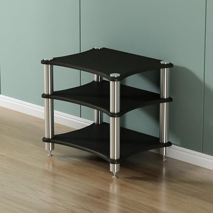Stereo cabinet,audio rack,av media stand,stereo stand,audio stand,av cabinet,stereo racks and stands,media rack,hifi rack,audio rack cabinet,stereo rack,audio cabinet,audio-video shelving,av rack(3-la - color: 3-layer, size: Black