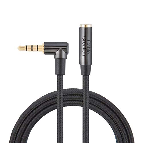 CableCreation 6 Feet TRRS Headhpone Extension Cable Bundle with 1.5 Feet TRRS Silver-Plated Copper Cord Extension Cable Support Microphone Function