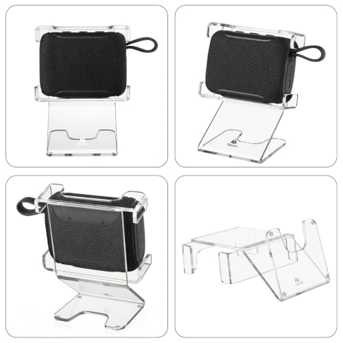 Desktop Speaker Stand Compatible with JBL Go 5/Go 4/Go 3 Speaker, Acrylic Speaker Holder Tabletop Stand Mount Anti-Slip Base Display Shelf, 1 Pack (Transparent) - color: Transparent