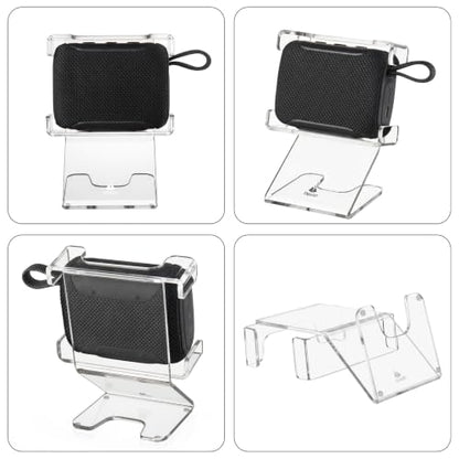 Desktop Speaker Stand Compatible with JBL Go 5/Go 4/Go 3 Speaker, Acrylic Speaker Holder Tabletop Stand Mount Anti-Slip Base Display Shelf, 1 Pack (Transparent) - color: Transparent