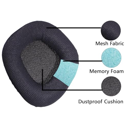 Replacement Mesh Ear Pads for Corsair Void Gaming Headsets - Black | Ear Cushion Covers for Corsair Void/Void Pro/Void Elite RGB Wired & Wireless Headphones