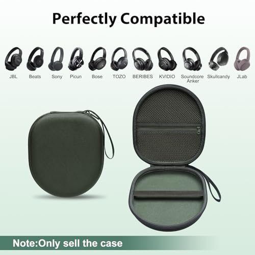 Headphone Headset Case Compatible with JLab JBuds Lux ANC/JBL Tune 520BT 720BT/BERIBES/KVIDIO/Soundcore by Anker/Sony Wireless On-Ear Headphones, Green - color: Green