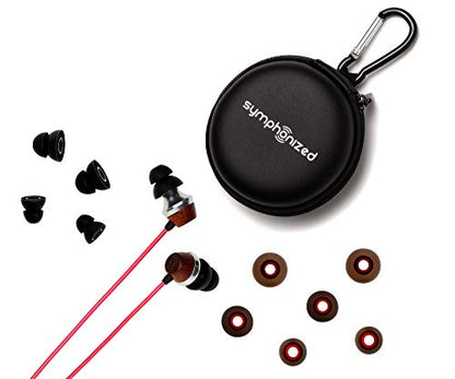 Symphonized ALN 2.0 Premium Genuine Wood In-ear Noise-isolating Headphones|Earbuds|Earphones with Innovative Shield Technology Cable and Mic (Lava Red) - color: Lava Red