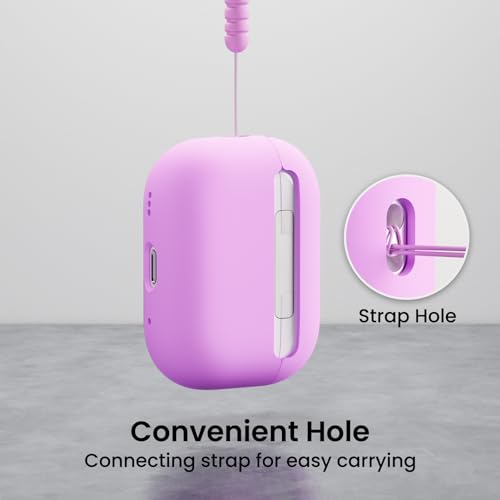 ORNARTO for AirPods Pro 2 Case, Hybrid Silicone, Cherry Blossom | Hybrid Silicone Rubber, Front LED Visible, Wireless Charging, Skin-Friendly Soft Touch, Anti-Scratch, Detachable Lanyard - color: Cherry Blossom