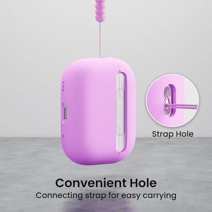 ORNARTO for AirPods Pro 2 Case, Hybrid Silicone, Cherry Blossom | Hybrid Silicone Rubber, Front LED Visible, Wireless Charging, Skin-Friendly Soft Touch, Anti-Scratch, Detachable Lanyard - color: Cherry Blossom