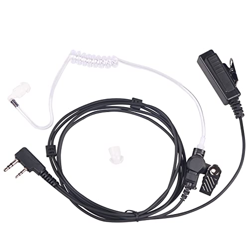 워키 토키 이어피스, 마이크 어쿠스틱 튜브 양방향 라디오 헤드셋, Baofeng UV-5R BF-888S Kenwood TK-3160 RT22와 호환, 경찰 보안 밀리터리 나이트클럽 창고용 개인 이어 피스, 1팩