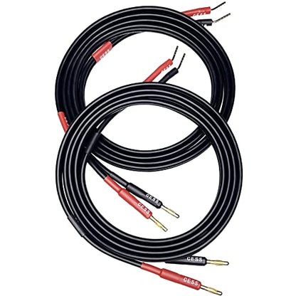 CNCESS Banana Plug to Pin Plug Speaker Cable, 12AWG, 6 ft, 2-Pack - size: 6 Feet