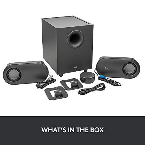 Logitech Z407 Bluetooth Computer Speakers with Subwoofer and Wireless Control, Immersive Sound, Premium Audio with Multiple Inputs, USB Speakers | Wireless control, immersive sound, premium audio, multiple inputs, USB connection