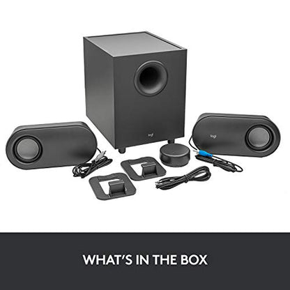 Logitech Z407 Bluetooth Computer Speakers with Subwoofer and Wireless Control, Immersive Sound, Premium Audio with Multiple Inputs, USB Speakers | Wireless control, immersive sound, premium audio, multiple inputs, USB connection