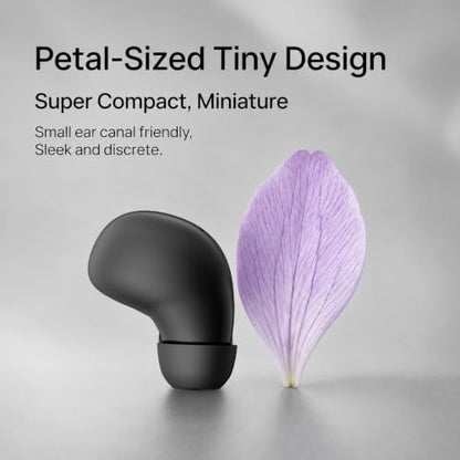 Smallest Invisible Earbuds Wireless Bluetooth, Low Profile Micro Tiny Discreet Hidden Earbuds for Work,Mini Small Headphones, Invisible Sleep Wireless Earphone for Small Earbuds - color: Black