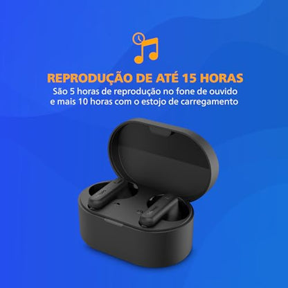PHILIPS TAT1108 Wireless Earbuds,True Wireless Headphones,Powerful Bass with 6 mm Driver,Clear Call with AI Mic,15-Hour Battery Life,Bluetooth v5.3,IPX4 Rating,Ergonomic Design for Comfort,Black - size: With tips, style: T1108|Slim design