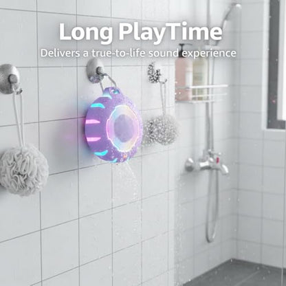 HEYSONG Waterproof Shower Bluetooth Speaker, Durable & Portable with Clear Sound, Ideal for Shower, Pool, Beach & Kayaking – Great Gift for Girls, Women & Men - color: Purple