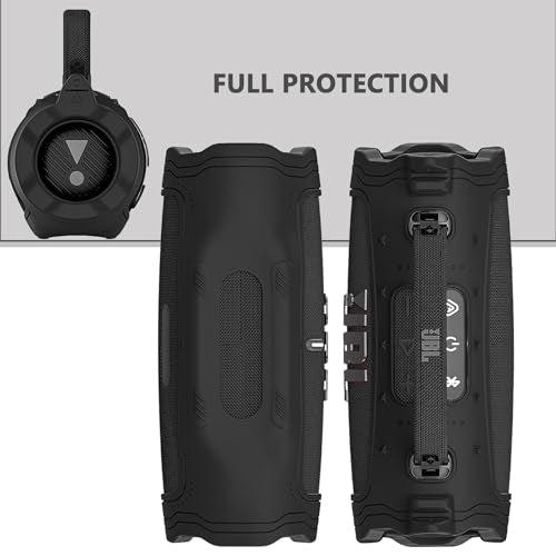 Silicone Cover Case for JBL Charge 6 Portable Bluetooth Speaker - color: Black