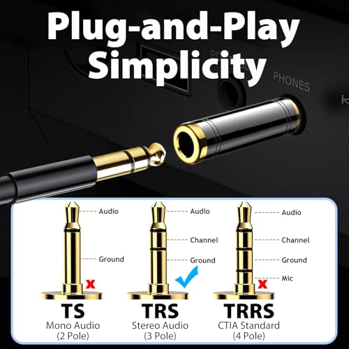 2-Pack 3.5mm to 1/4 Adapter | 1/8 Male to 1/4 Female Headphone Jack Adapter, Microphone Converter for Amp, Guitar, Piano, Mixing Console, Stereo, Laptop - style: 2 pair 3.5mm