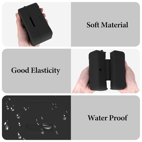 Geekria for Creators Microphone Case Cover Compatible with DJI Mic 2 Charging Case, Mic Silicone Protective Case Skin, Soft Microphone Travel Charging Case Sleeve (Black) - color: Black
