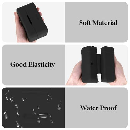 Geekria for Creators Microphone Case Cover Compatible with DJI Mic 2 Charging Case, Mic Silicone Protective Case Skin, Soft Microphone Travel Charging Case Sleeve (Black) - color: Black